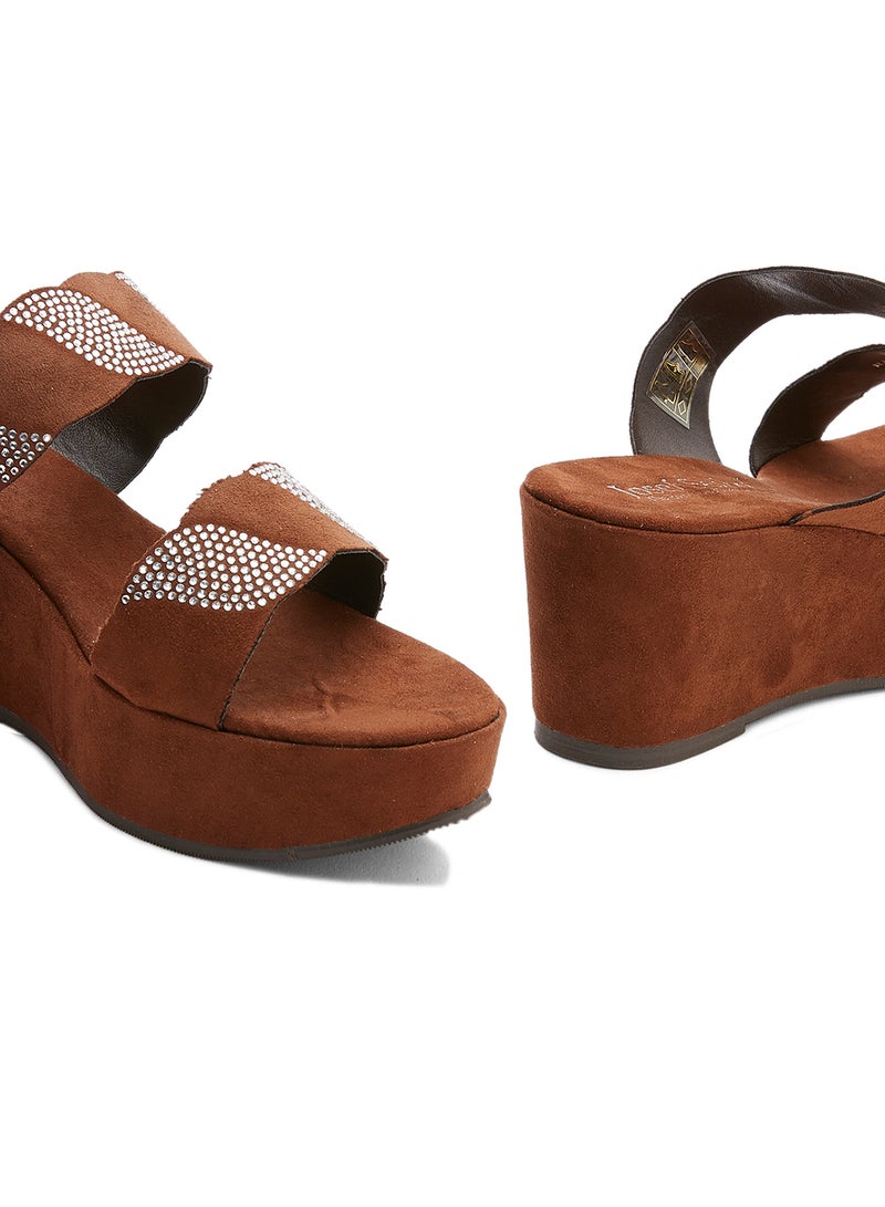 Josef Seibel - Formal Wedge Sandals Brown - Image 1