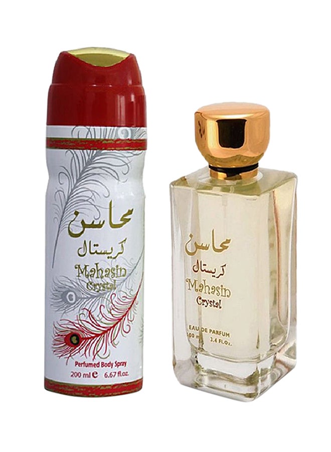 لطافة مجموعة الهدايا محاسن كريستال، مكونة من قطعتين EDP 100 ml, Body Spray 200ملليلتر  - Image 1