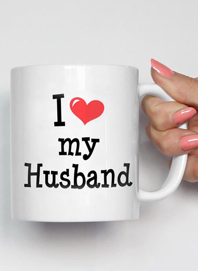 Joi I Love My Husband Printed Mug White/Black/Red - Image 2