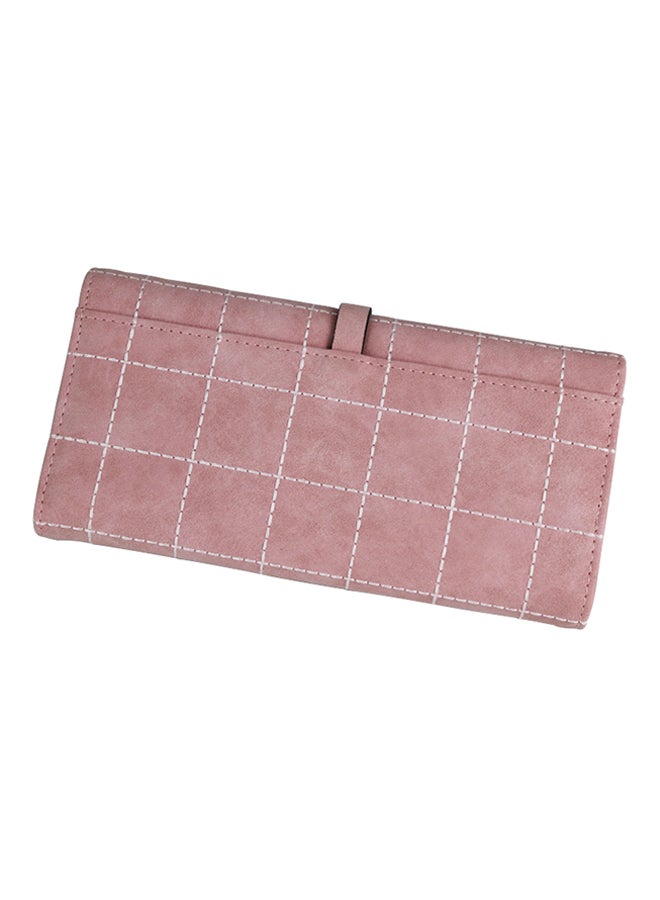Generic Leather Trifold Long Zipper Wallet Peach  - Image 2