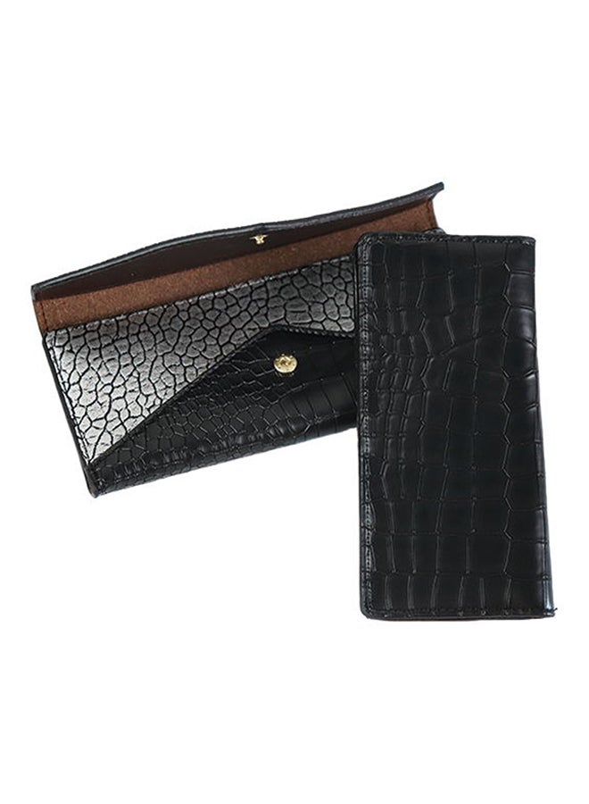 Leather Trifold Wallet And Pouch Black  - Image 3