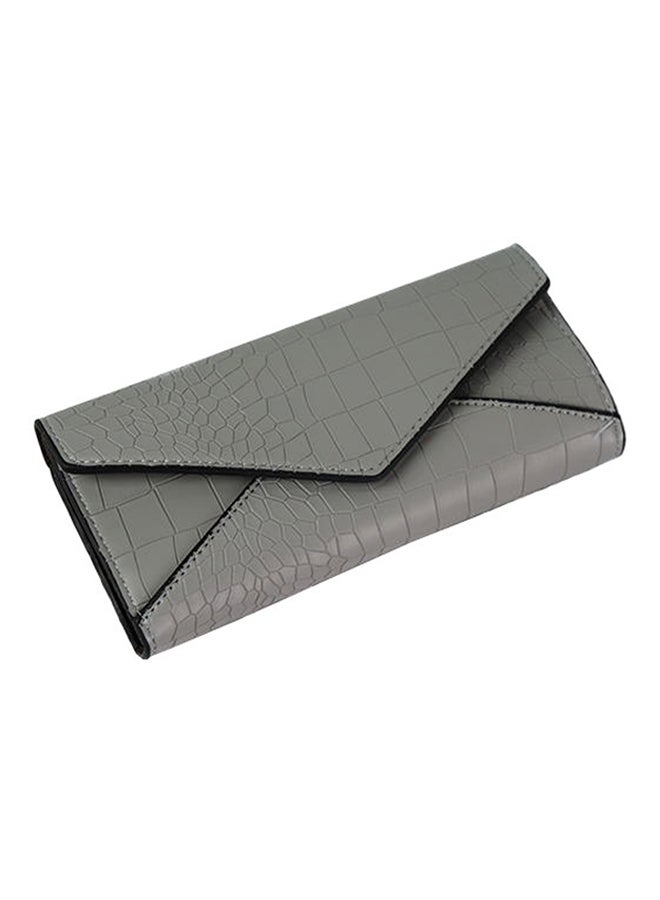 Leather Trifold Wallet And Pouch Grey - Image 2