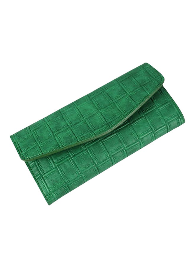 Leather Trifold Wallet And Pouch Green - Image 1