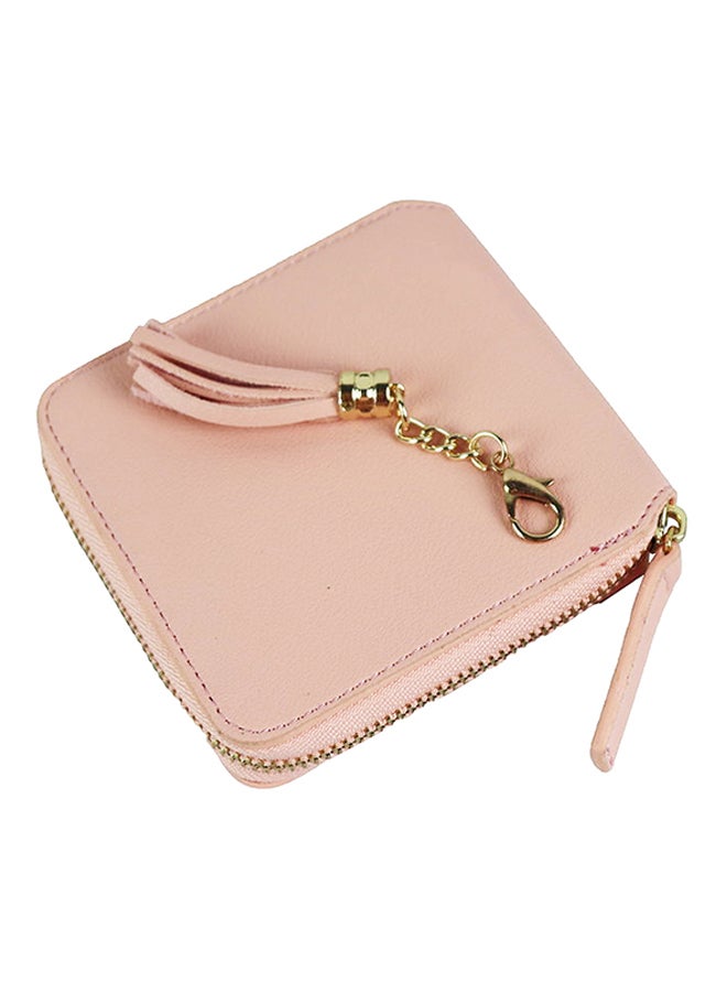 Simple Square Card And Coin Wallet Beige - Image 1