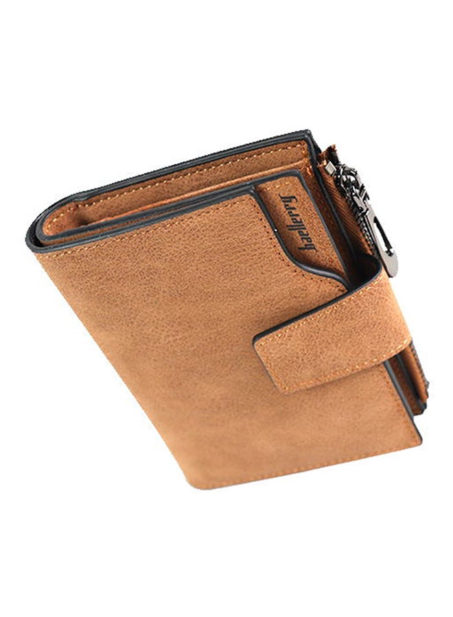 baellerry Small Trifold Card Holder Wallet Brown  - Image 4