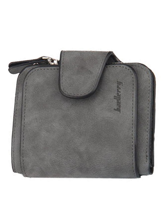 Zipper Closure Coin And Card Wallet Grey