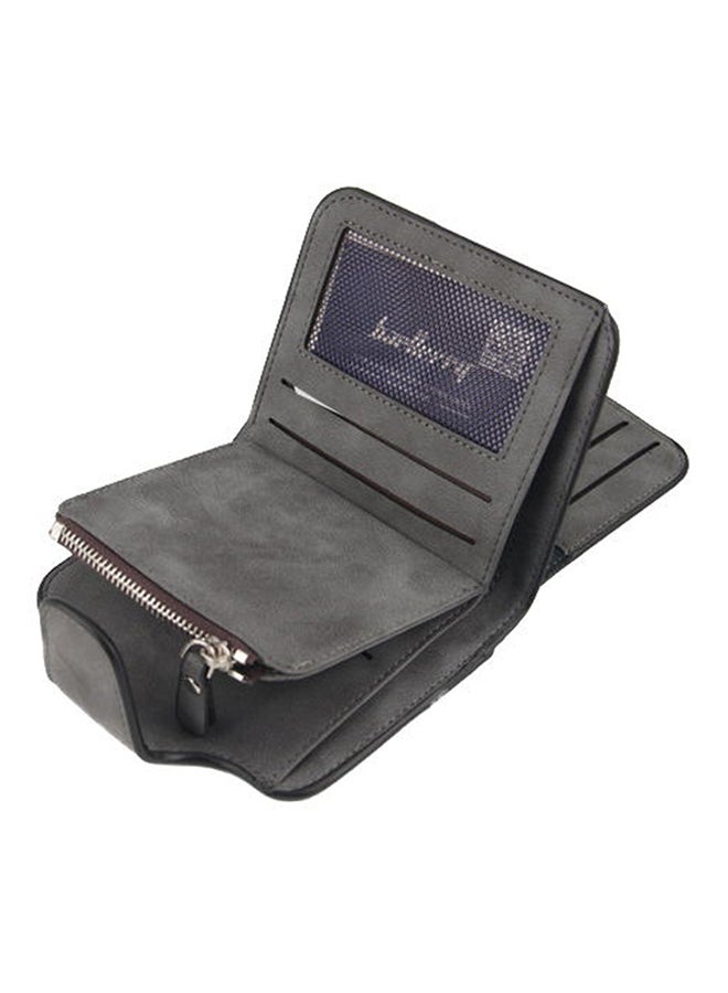 Zipper Closure Coin And Card Wallet Grey