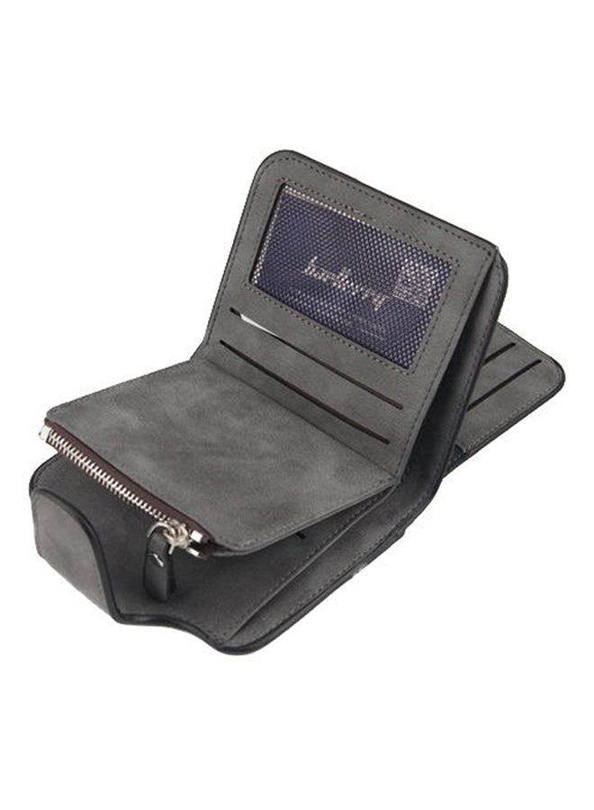 Zipper Closure Coin And Card Wallet Grey