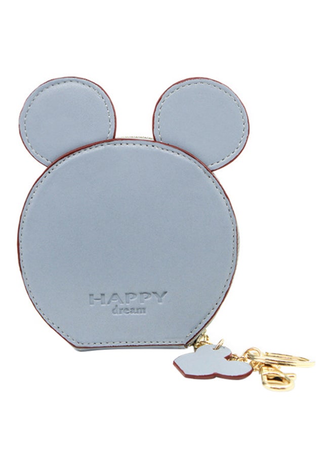 هابي دريم محفظة من الجلد بسحاب مزينة برسومات كرتونية رمادي - Image 1