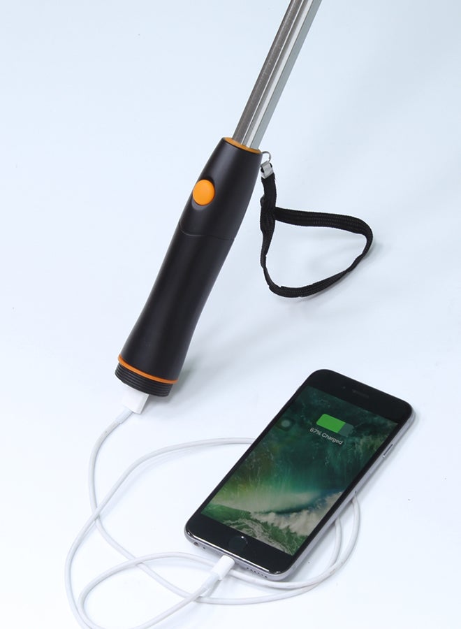 ليمتليس مظلة الأشعة فوق البنفسجية مزودة بمروحة وشاحن USB أسود - Image 3