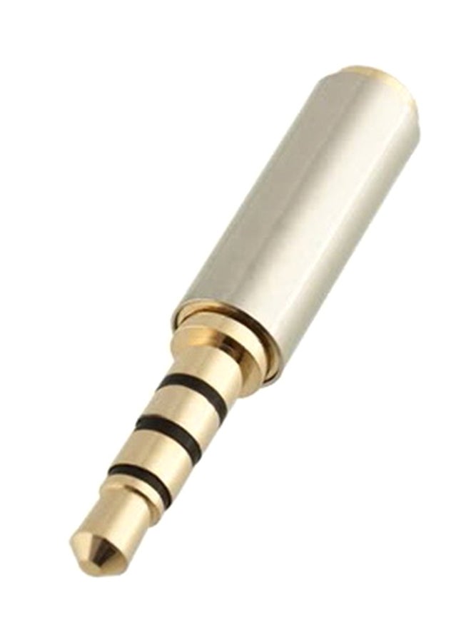 Audio Stereo Headphones Jack Adapter Gold