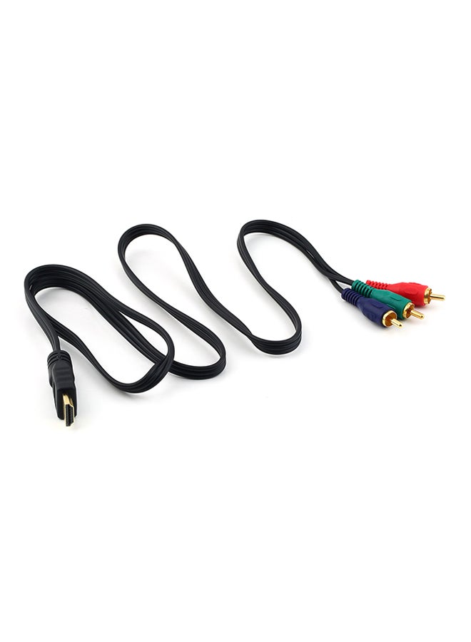 HDMI To 3RCA Video Component Connection Cable Black 