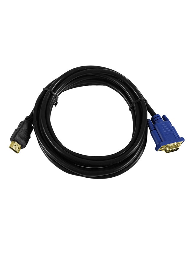HDMI Male To VGA 15 Pin Male Adapter Cable Black