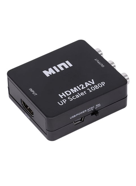 Mini 1080P HDMI To RCA Audio Video AV CVBS Adapter Converter Black