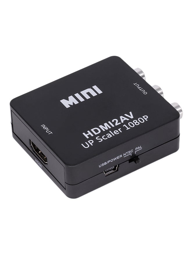 ماركة غير محددة محوّل فيديو وصوت صغير الحجم من HDMI إلى RCV من طراز 1080P أسود 