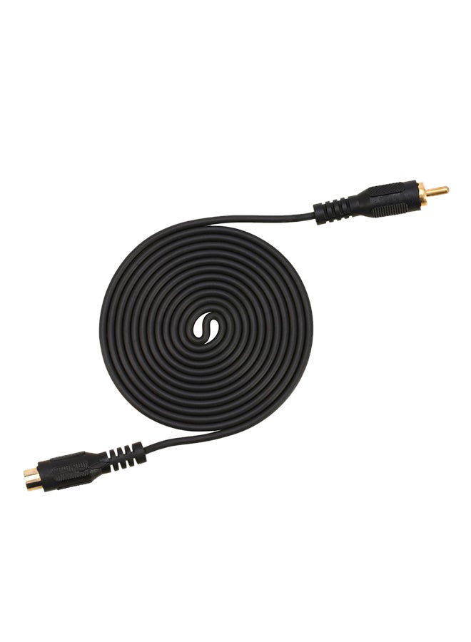 كابل تحويل وتمديد صوتي من ذكر RCA إلى أنثى RCA أسود