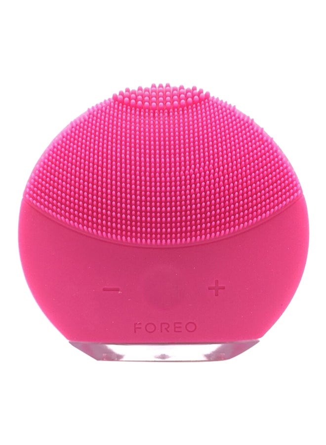 Luna Rechargeable Silicone Brush Facial Skin Massager Rose Red  - Image 1