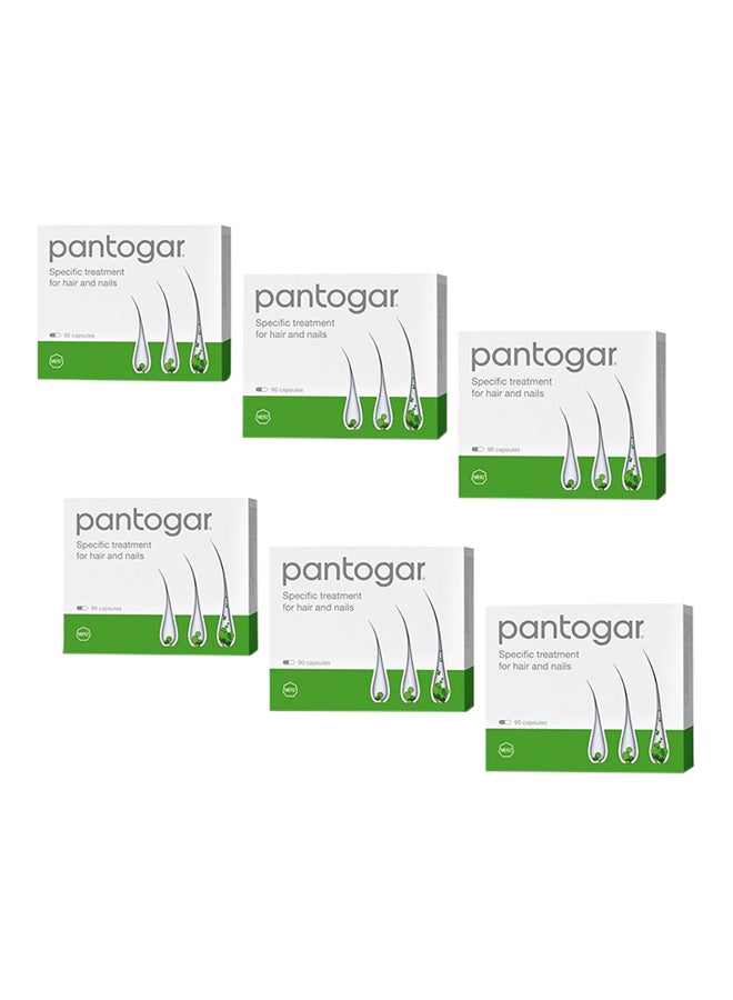 pantogar 6-Pack Hair & Nail Growth Capsules (6X90) Capsules