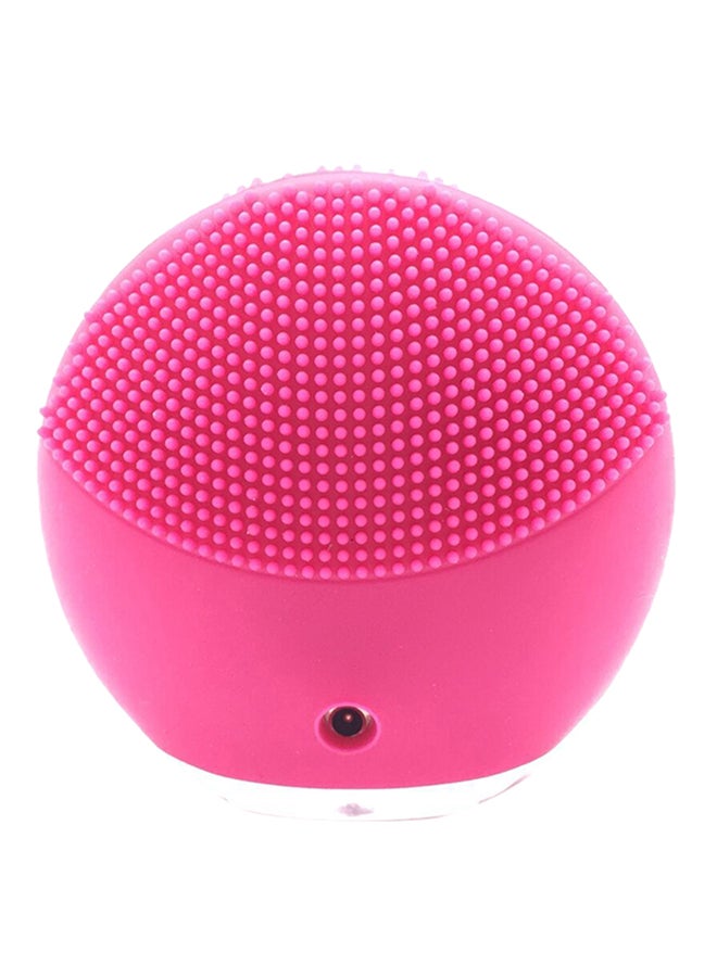Luna Rechargeable Silicone Brush Facial Skin Massager Rose Red  - Image 2