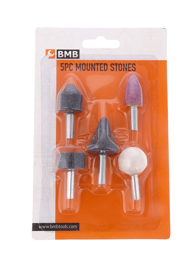 بي إم بي تولز طقم أدوات مثبتة لشحذ الأحجار من 5 قطع رمادي/وردي/أبيض - Image 2