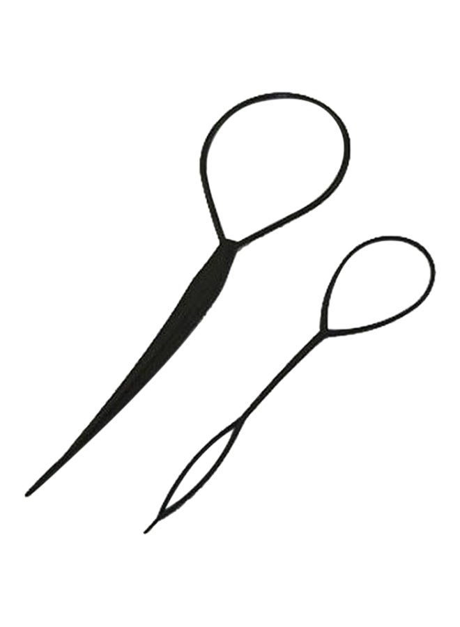 طقم أدوات تصفيف الشعر من قطعتين أسود