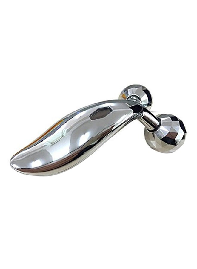 3D Face-Lift Double Roller Massager Silver