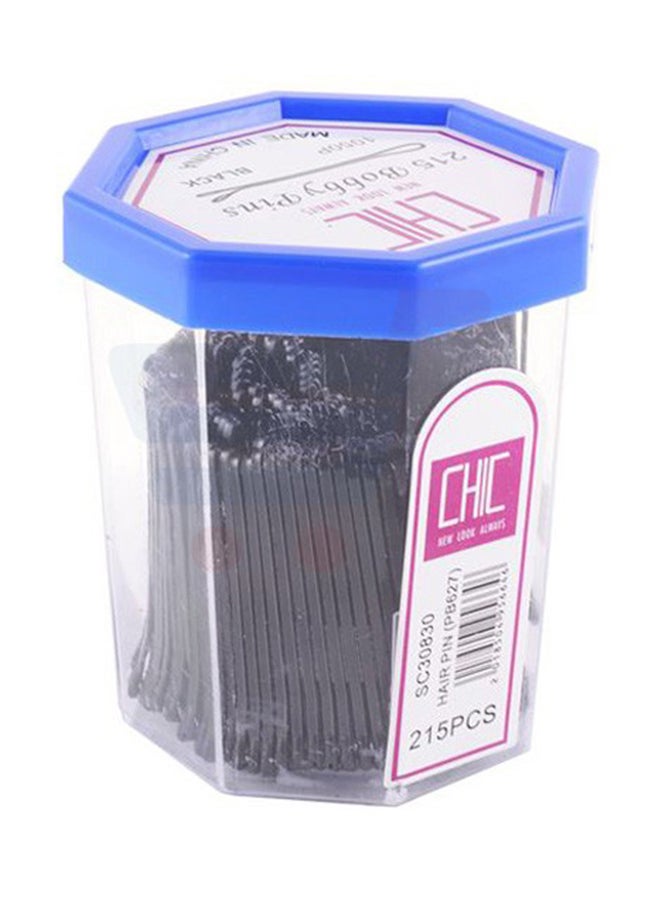 طقم دبابيس شعر مكون من 215 قطعة أسود