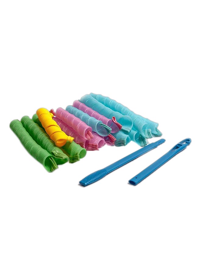 32-Piece Hair Curling Kit Blue/Green/Pink