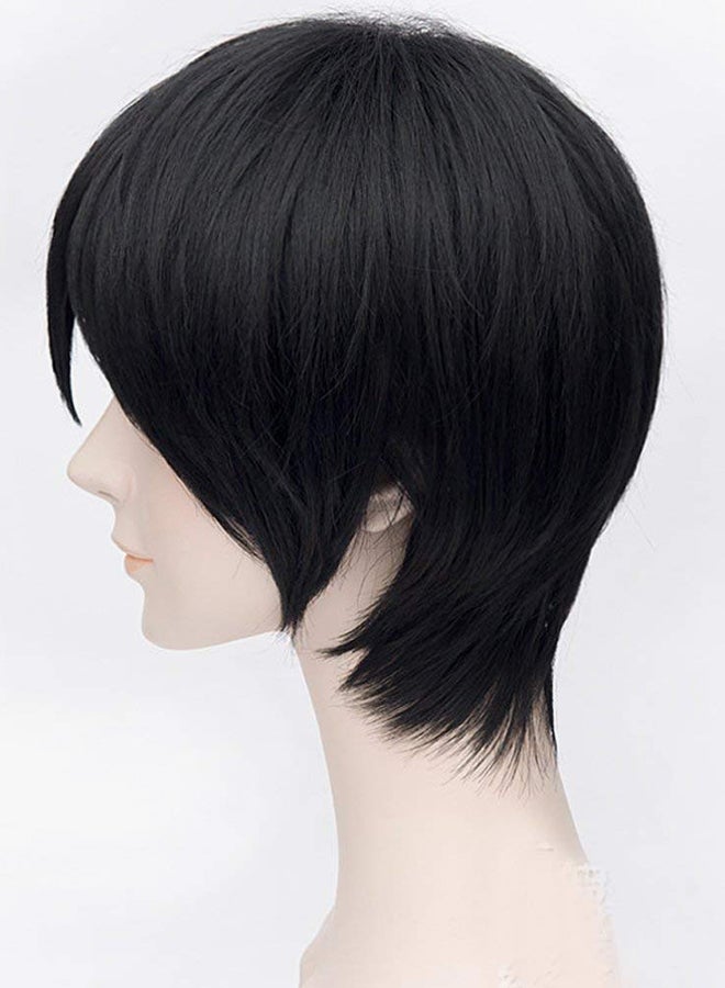 Short Straight Hair Wig Black - Image 3