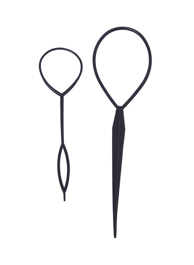 أداة تصفيف الشعر مزودة بإبرة وعصا للشعر أسود