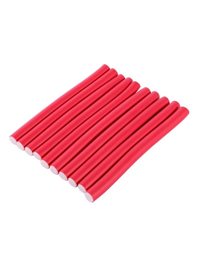 10-Piece Flexible Hair Roller Set Pink 24cm - Image 1