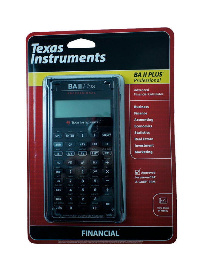 TEXAS INSTRUMENTS BA II PLUS Professional Financial Calculator Black - Image 2