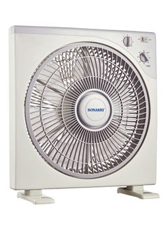 SONASHI 12Inch Box Fan with 3 Speeds | Lightweight and Portable Fan with 1 Hour Timer | Powerful Desk Fan With Copper Motor | Protective Grill for Safety SBF-7032 White/Grey  - Image 1
