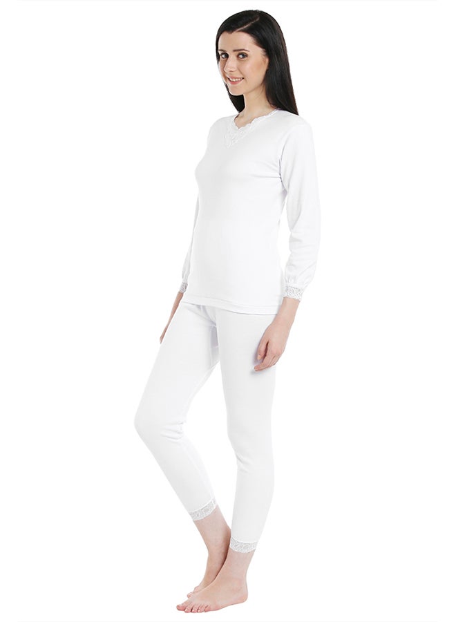 بي واي سي مجموعة ملابس حرارية للجسم بالكامل مكونة من قطعتين أبيض - Image 3