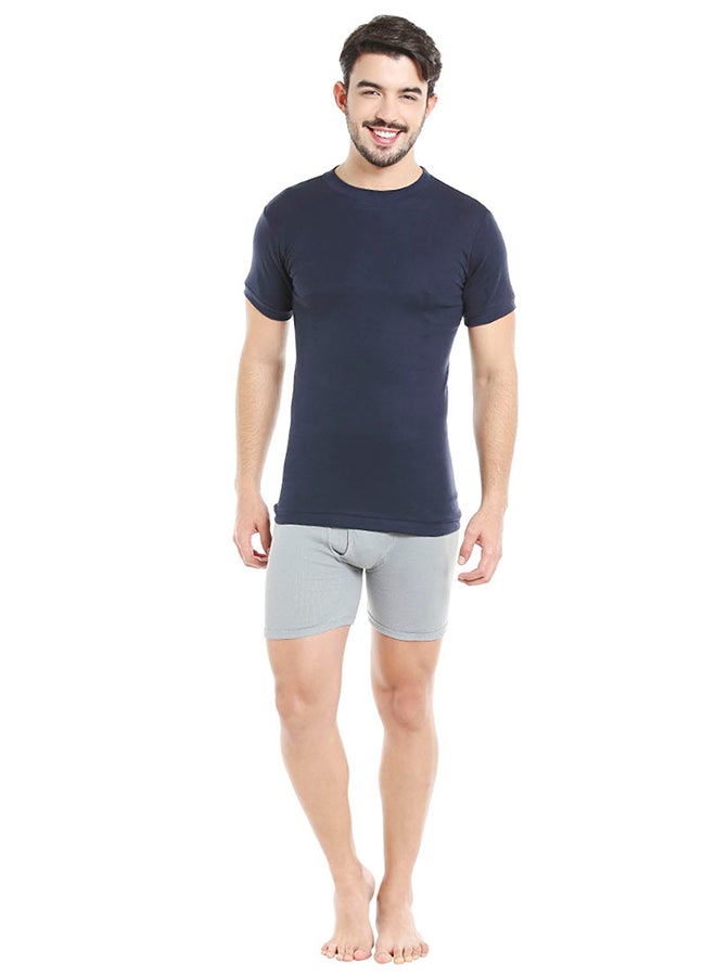 Short Sleeves Undershirt Navy Blue