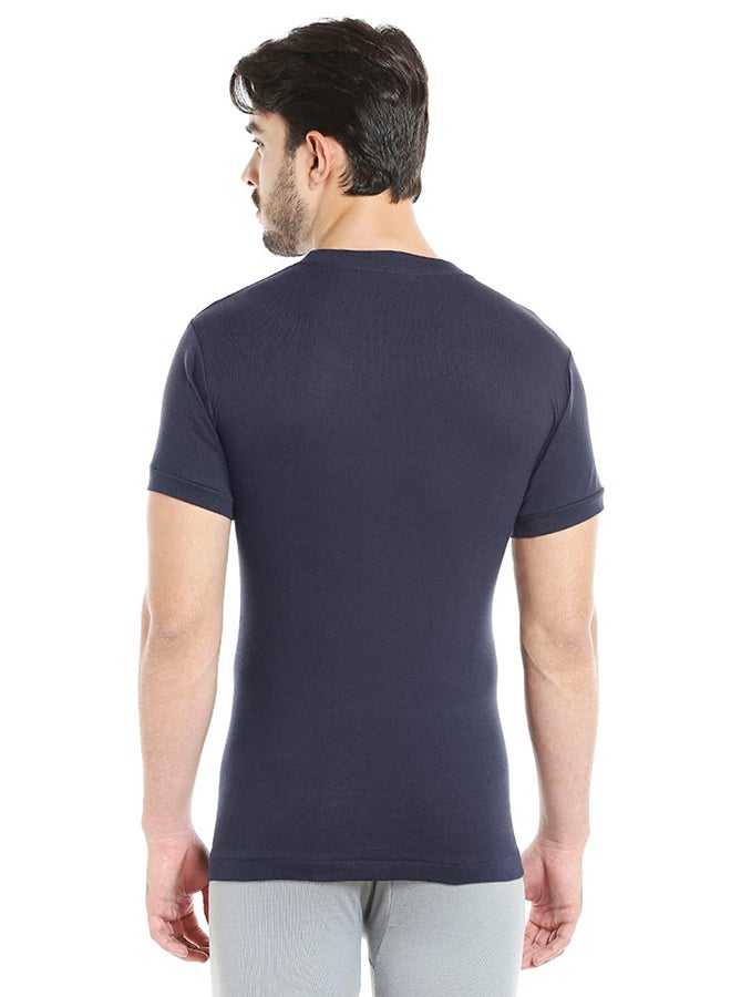 Short Sleeves Undershirt Navy Blue