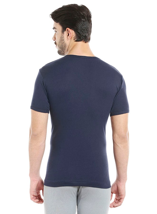 BYC - Short Sleeves Undershirt Navy Blue - Image 1