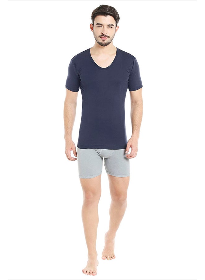 BYC - Short Sleeves Undershirt Navy Blue - Image 1