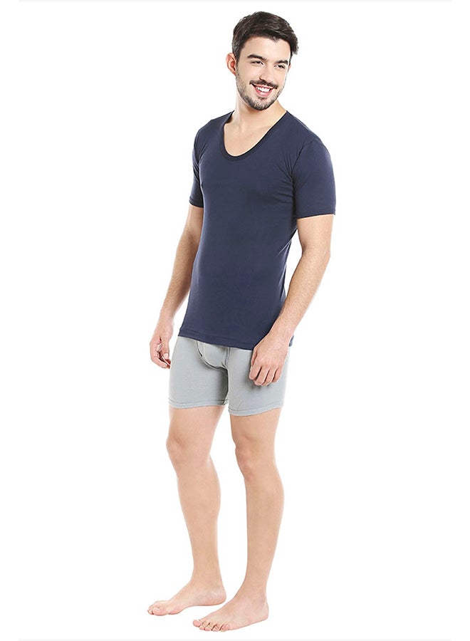 BYC - Short Sleeves Undershirt Navy Blue - Image 1