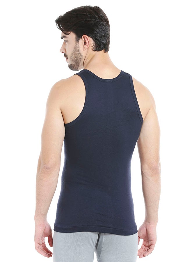 BYC - Sleeveless Cotton Vest Navy Blue - Image 1