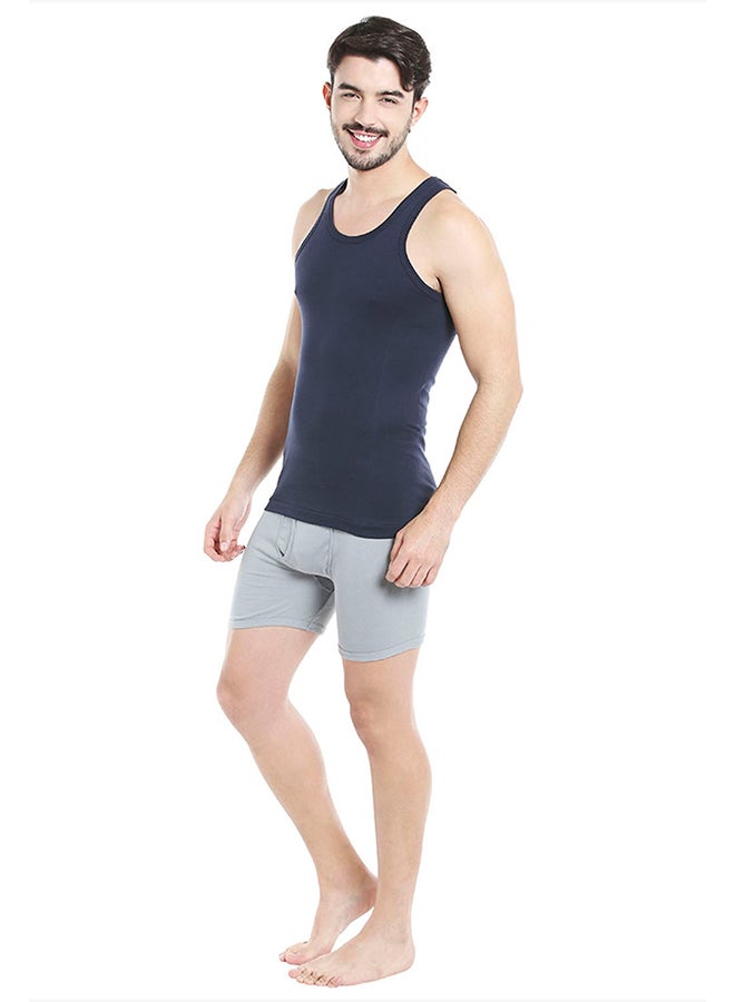BYC - Sleeveless Cotton Vest Navy Blue - Image 1