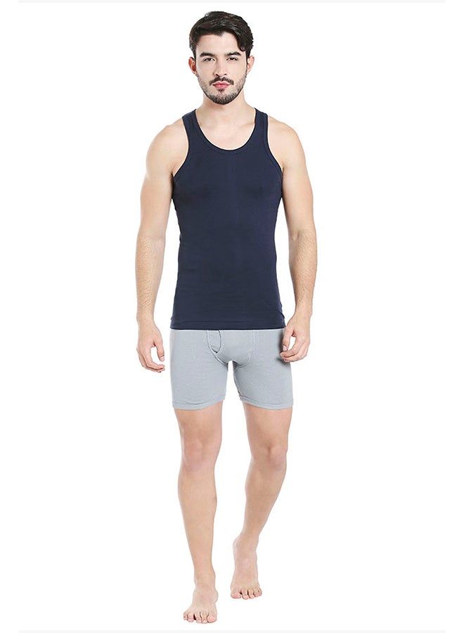 BYC - Sleeveless Cotton Vest Navy Blue - Image 1