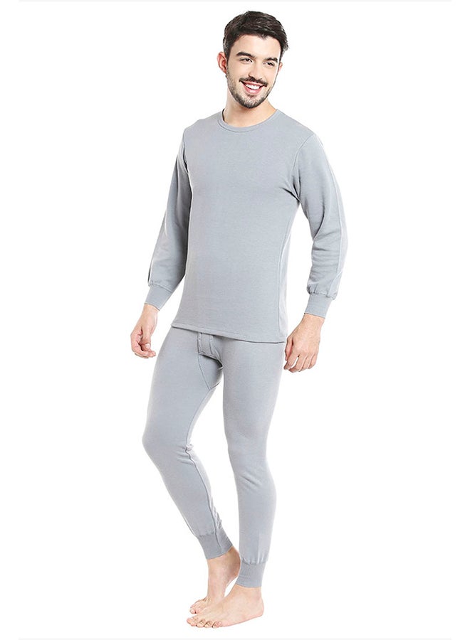 BYC - Cotton Blend Fullbody Underwear Set Dark Grey - Image 1