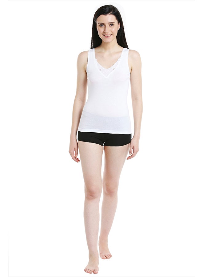 BYC - Cotton V Neck Vest White - Image 1