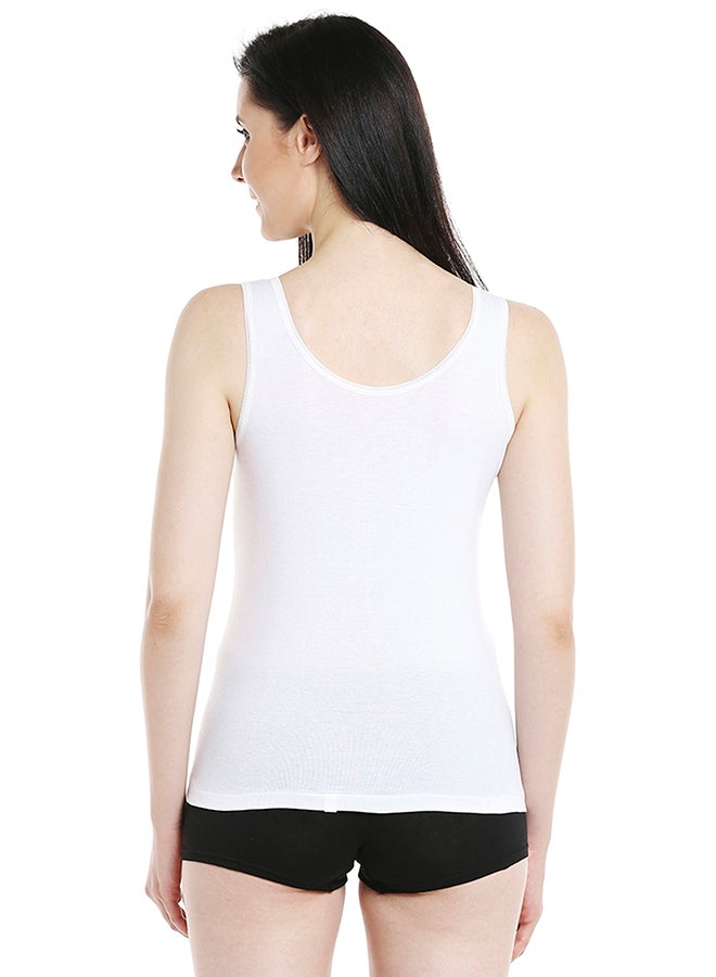BYC - Cotton V Neck Vest White - Image 1