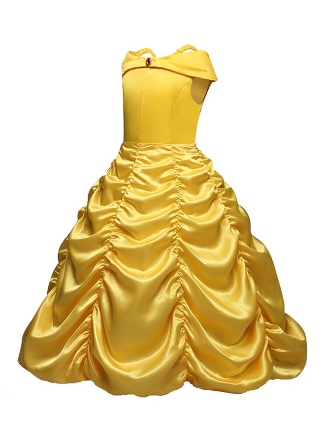 Generic Princess Bow Tie Maxi Dress Yellow  - Image 3