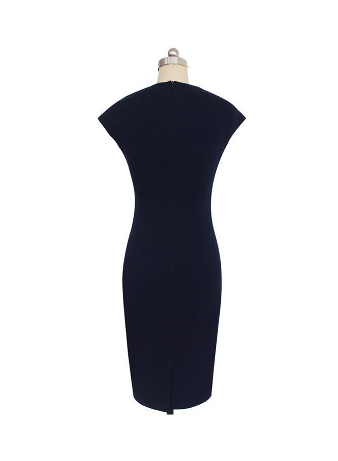 Elegant Pencil Business Patchwork Midi Dress Multicolour  - Image 3
