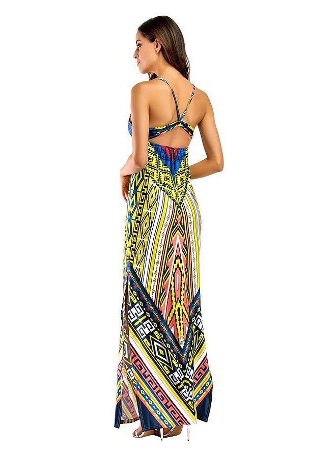 فستان مطبوع بنقشة تقليدية مناسب للربيع والصيف بألوان متعددة - Image 2