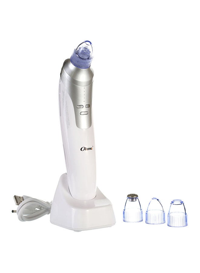 Okema - Electric Face Acne Suction Tool Kit OK-457 White/Grey - Image 1