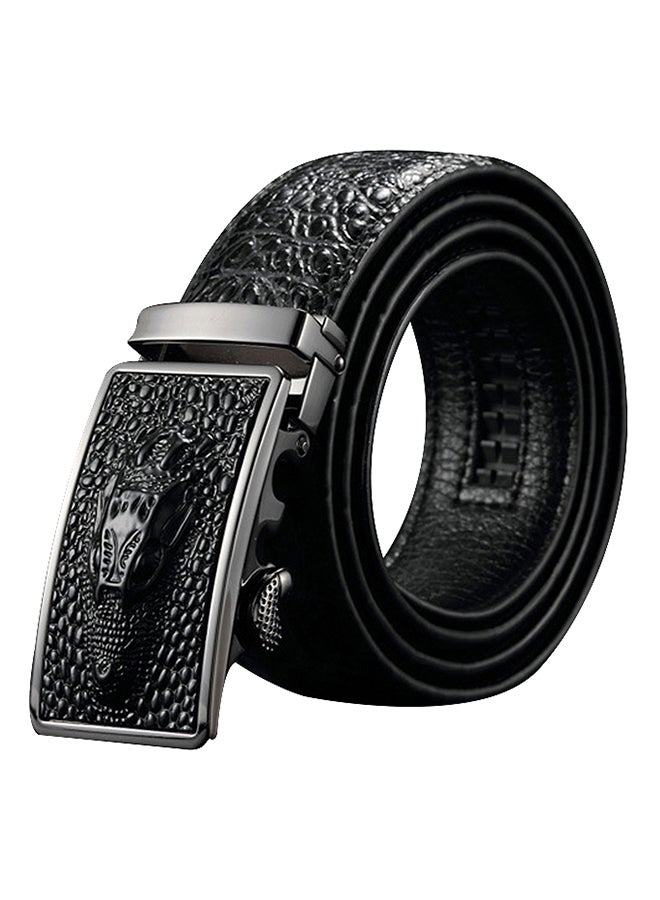 Generic - Crocodile Pattern Automatic Buckle Belt Black - Image 1